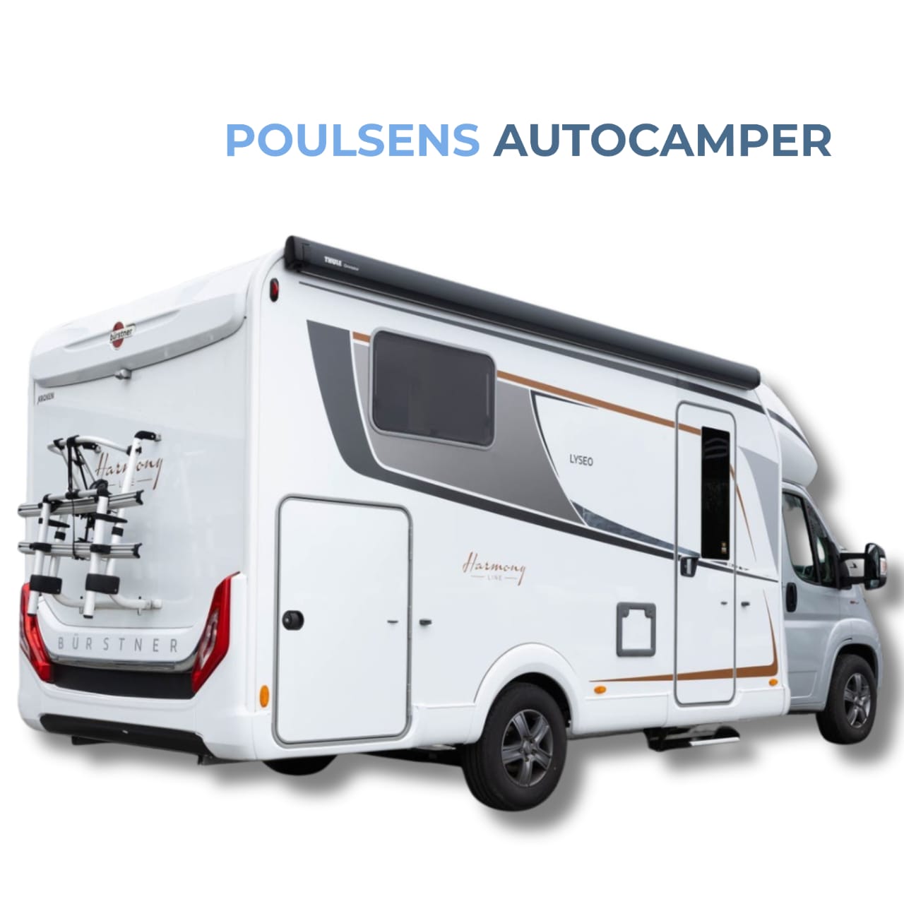 Vue arrière du camping‑car Bürstner Lyseo TD 690 2021 avec auvent