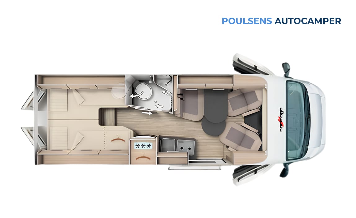 Vue extérieure du camping-car urbain Carthago 640 LE CHARMING GT 2023 avec design moderne et jantes alliage