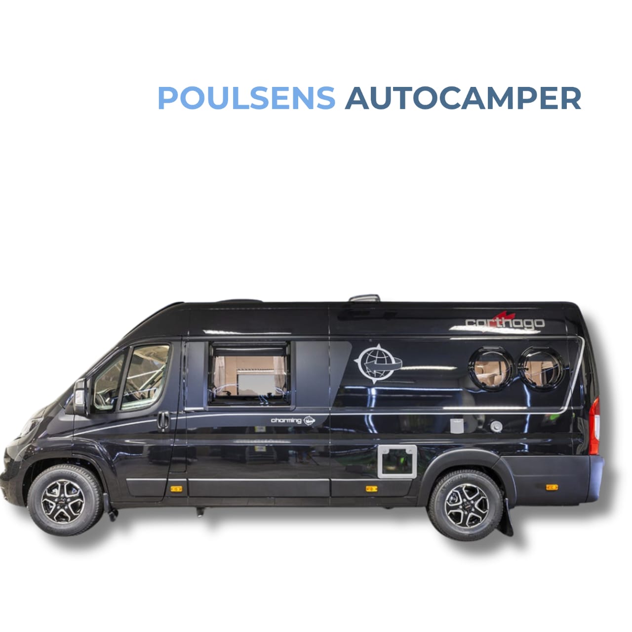 Vue extérieure avant du camping-car urbain Carthago Van 640 2023 d’occasion avec design moderne et jantes alliage