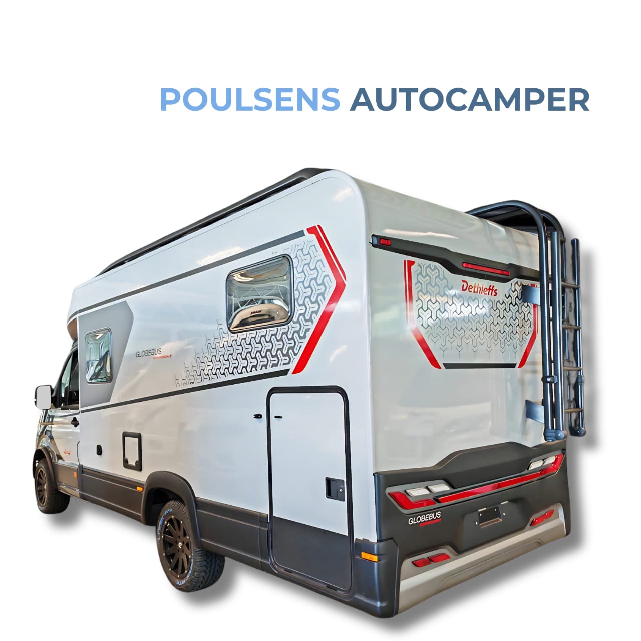Vue arrière du camping-car semi-intégré Dethleffs Globebus Performance T 46 4X4 2026 sur base Volkswagen