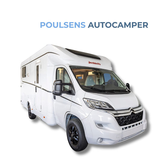 Vue extérieure avant du camping-car semi-intégré Dethleffs JUST CAMP T 6812 EB 2024 avec design moderne et jantes alliage