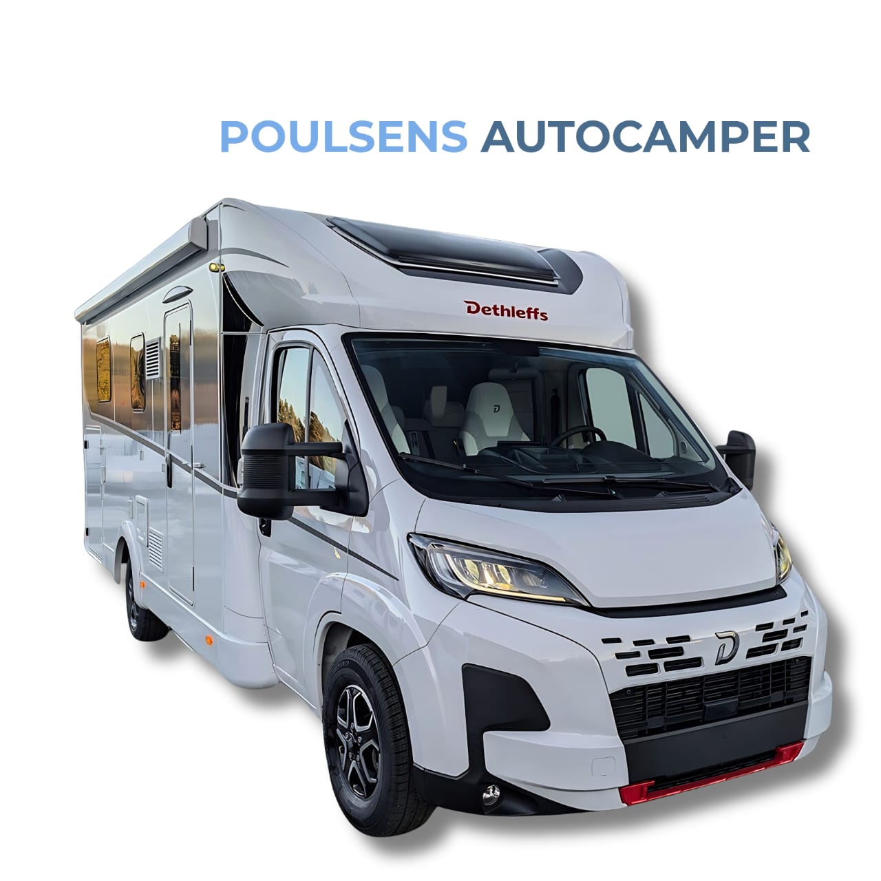 Vue extérieure du camping-car semi-intégré Dethleffs Just Camp T 7052 2026 avec design Active et jantes alliage
