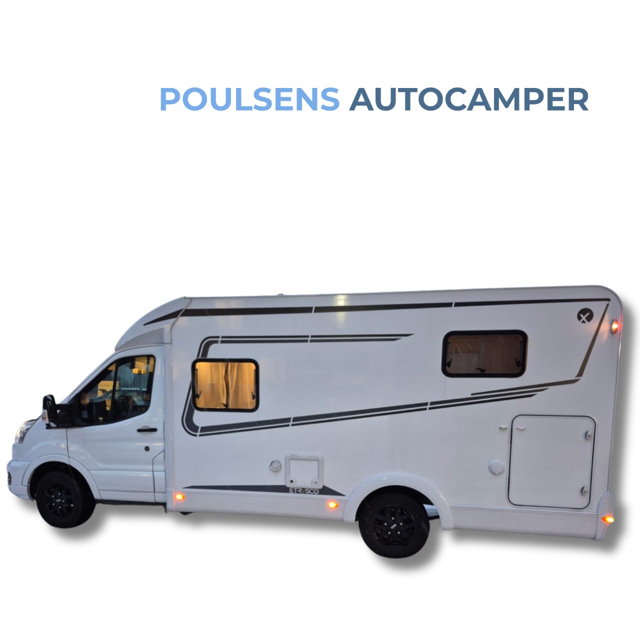 Vue extérieure de côté du camping-car semi-intégré Etrusco V6.6 SF 2023 d’occasion avec design moderne et jantes alliage