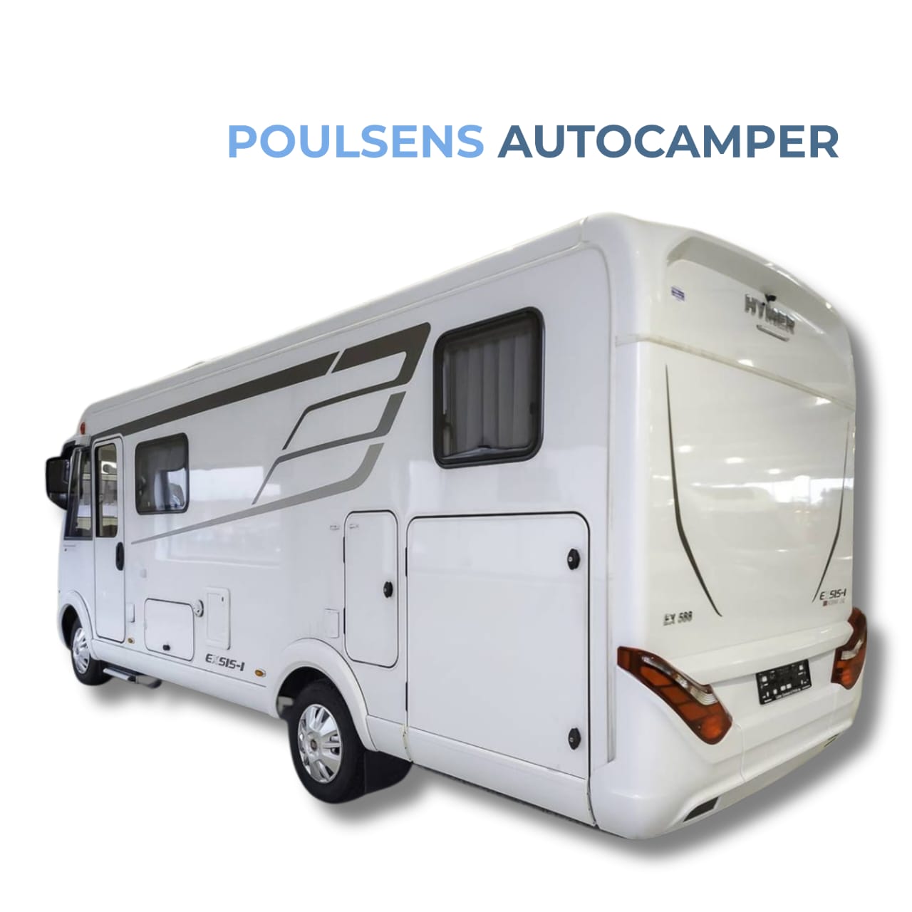 Vue arrière du Hymer Exsis‑i 588 2020 avec auvent