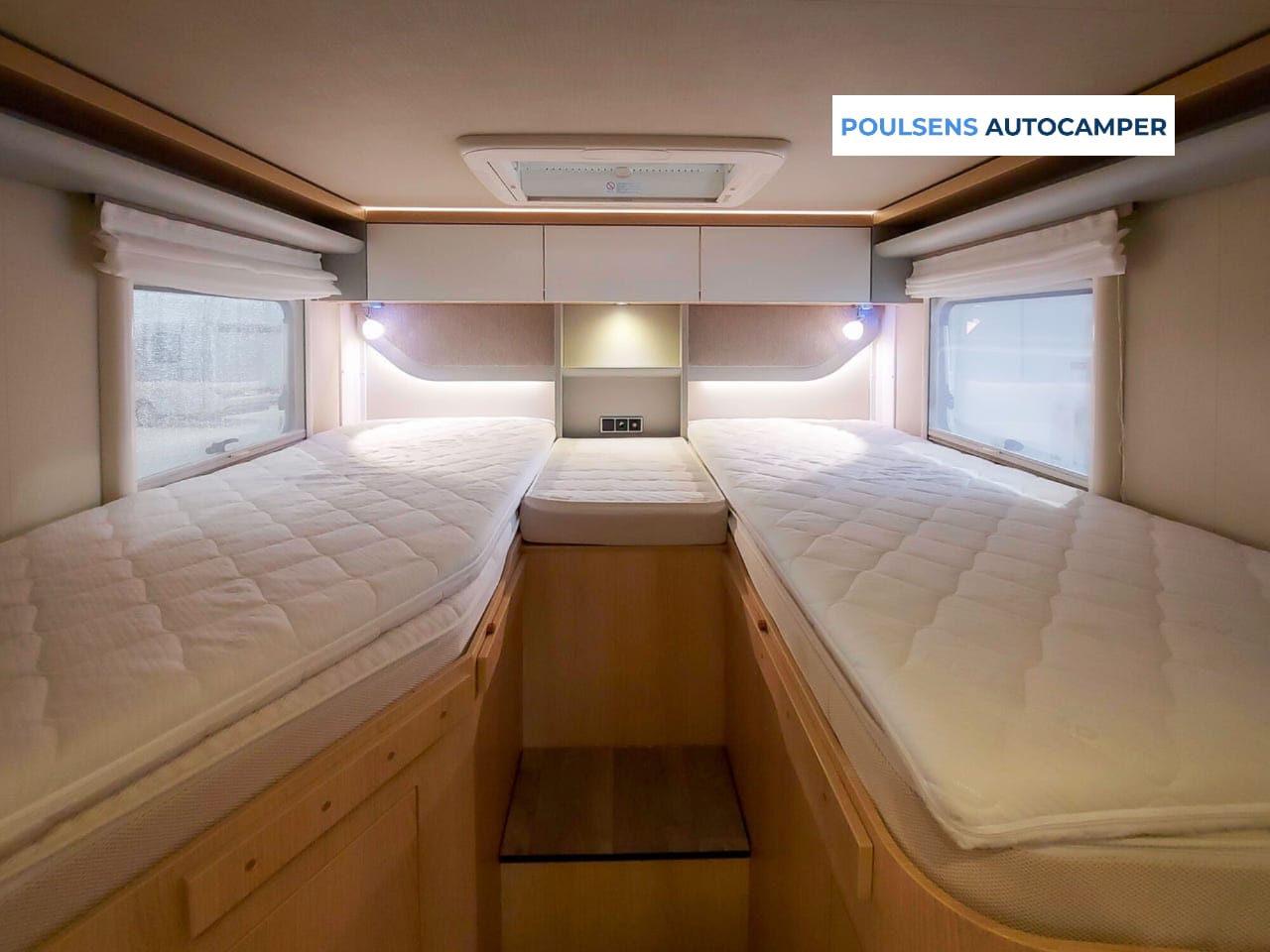 Espace couchage du Hymer Tramp GL Ambition 578 2019 avec lits simples