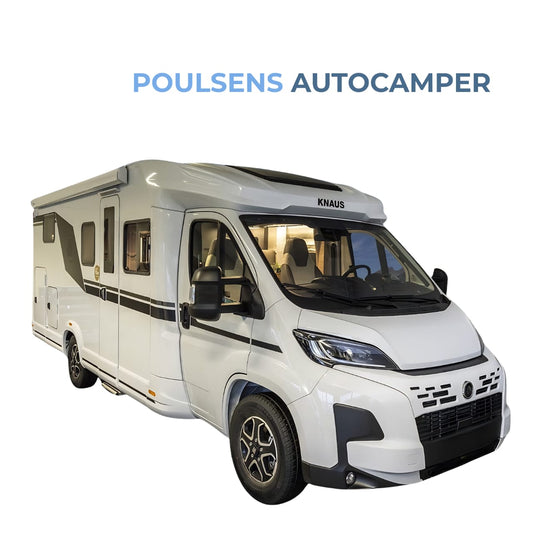 Vue extérieure avant du camping-car semi-intégré Knaus LIVE TI 700 MEG Platinum Selection 2026 avec design moderne et jantes alliage