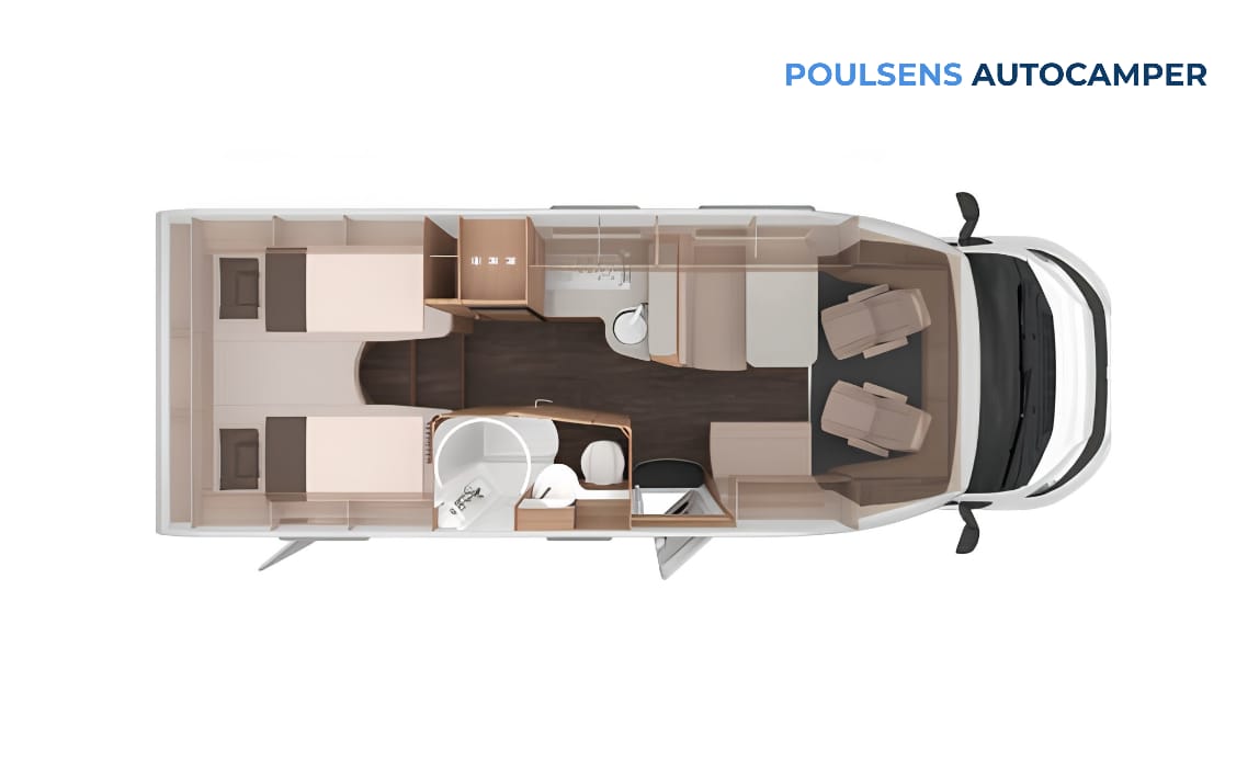 Vue extérieure du camping-car semi-intégré Knaus LIVE TI 700 MEG Platinum Selection 2026 avec design moderne et jantes alliage