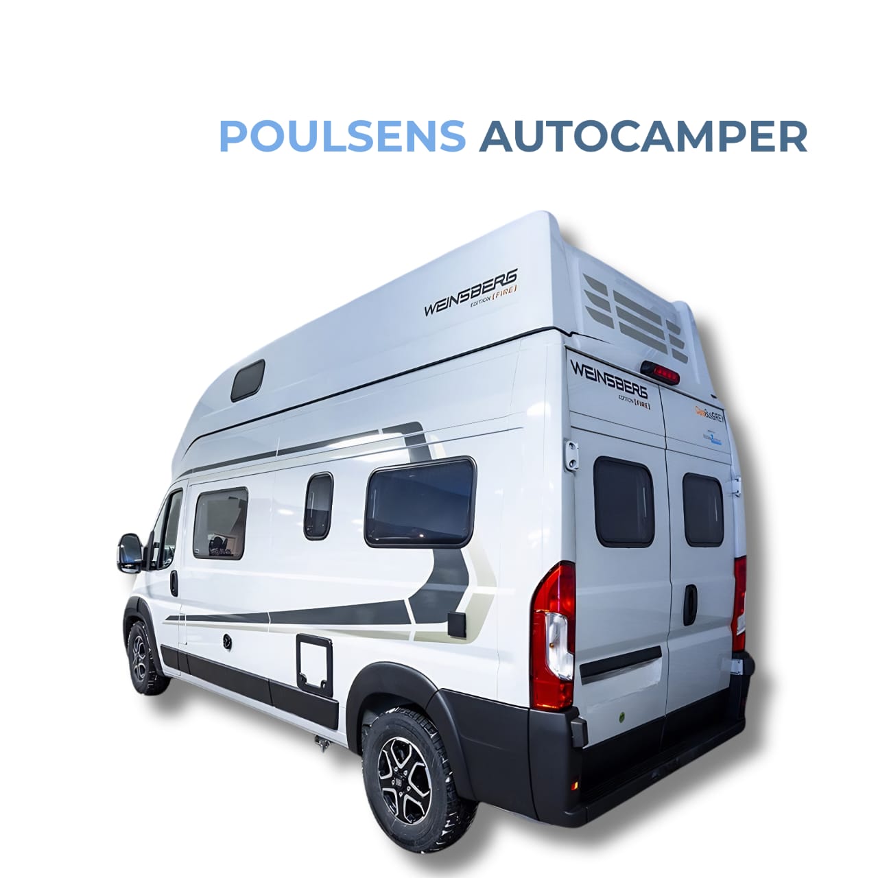 Vue arrière du camping-car urbain Weinsberg CARABUS Grey Edition Fire 600 MQ 2026 sur base Fiat Ducato