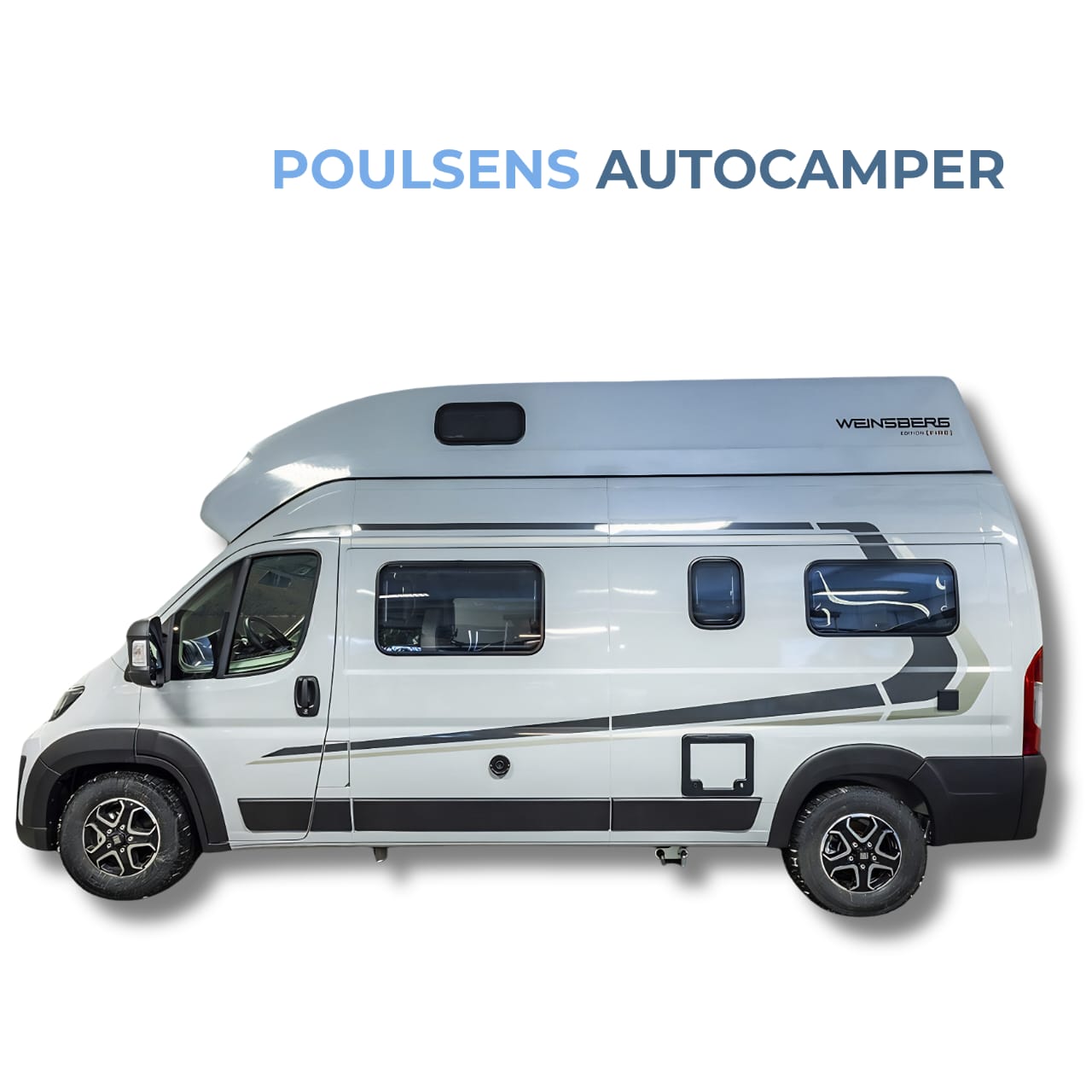 Vue extérieure de côté  du camping-car urbain Weinsberg CARABUS Grey Edition Fire 600 MQH 2026 avec design moderne et jantes alliage
